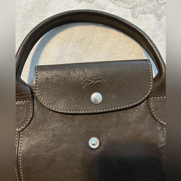 Leather Longchamp le Pliage large tote - Picture 6 of 16